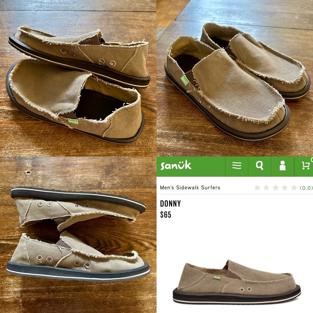 BNWT Sanuk Donny Mens Sidewalk Surfers